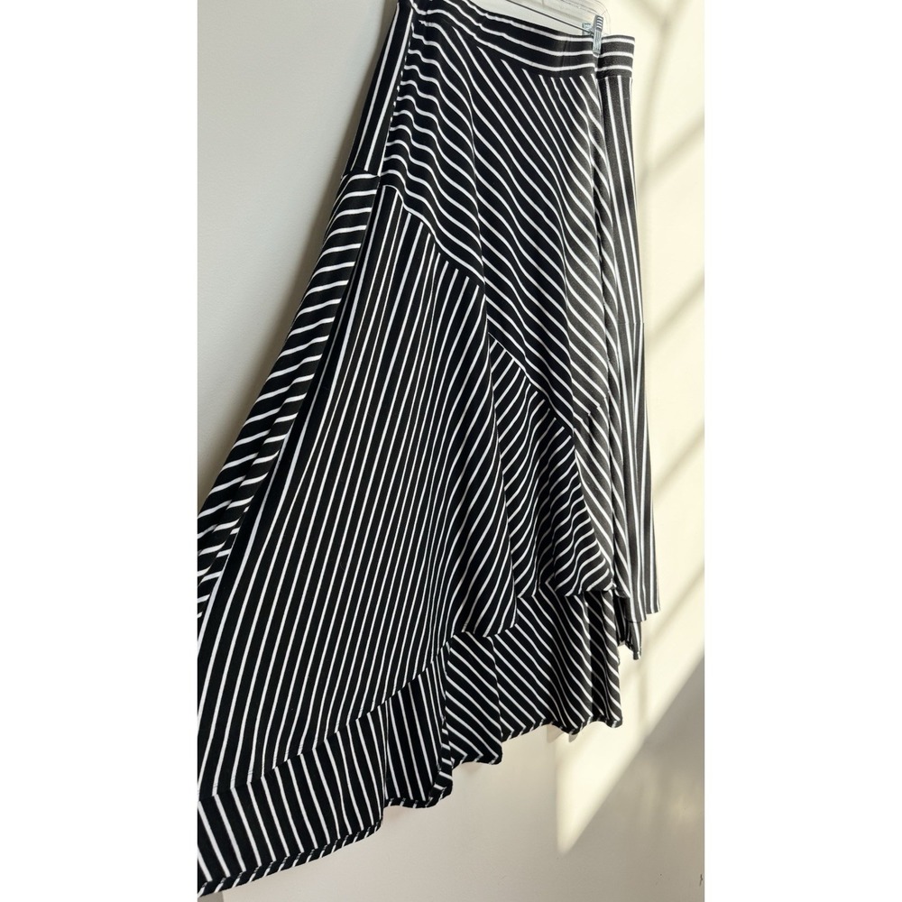 Torrid Hi-Low Maxi Skirt Sz 1 = 14 16 Black White Stripes Nautical Yacht Coastal - Picture 10 of 16